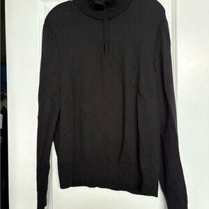 Men's Black Quarter Zip Sweater